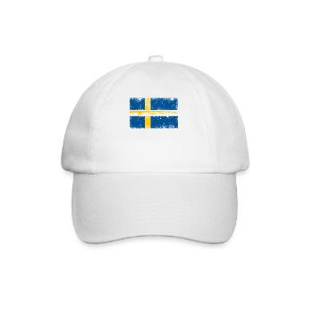 Schweden Flagge Fischer & Schwedisch Angler - Baseballkappe - Weiß/Weiß - Vorne