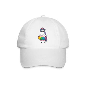 Einhorn ist cool und schwimmt - Baseballkappe - Weiß/Weiß - Vorne