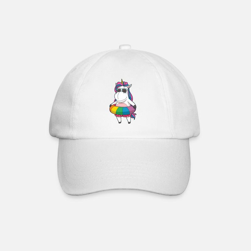 La licorne est cool et nage - Casquette classique - blanc/blanc