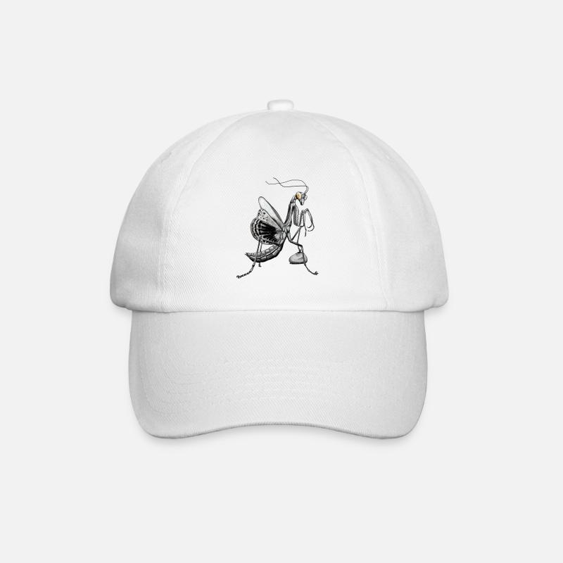 Gottesanbeterin - Baseballkappe - Weiß/Weiß