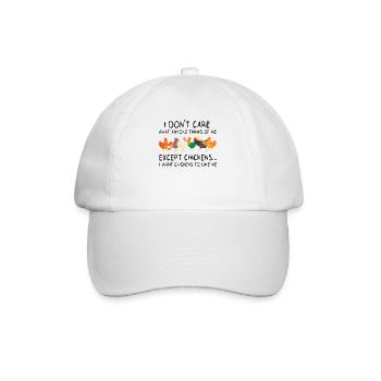 Je me fiche de ce que tout le monde pense sauf les poulets - Casquette classique - blanc/blanc - Devant
