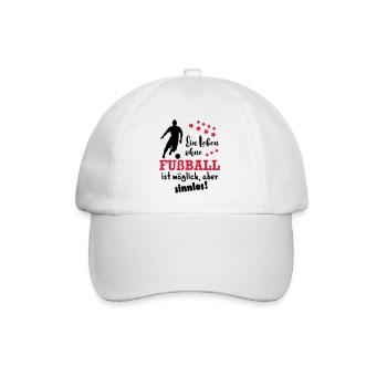 Leben ohne Fussball - Baseballkappe - Weiß/Weiß - Vorne
