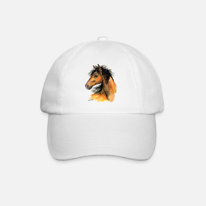 horse head - Baseball Cap - white/white