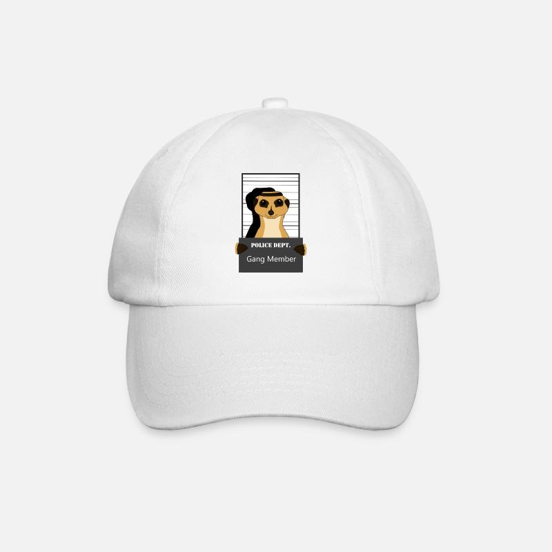 Erdmännchen, Erdmännchen Mungo, Erdmännchen relax - Baseballkappe - Weiß/Weiß