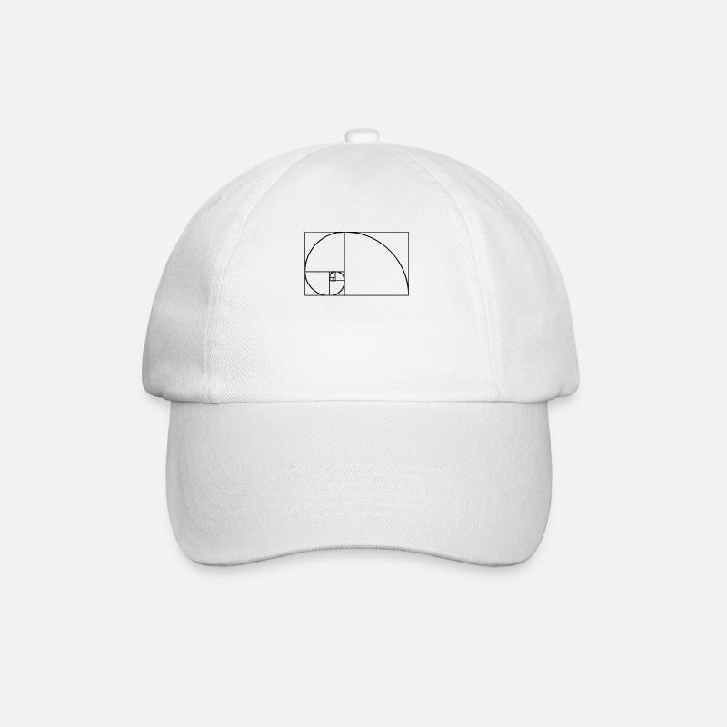 Fibonacci Tshirt - Baseballkappe - Weiß/Weiß
