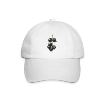 Leben mit schwarzen Johannisbeeren - Baseballkappe - Weiß/Weiß - Vorne