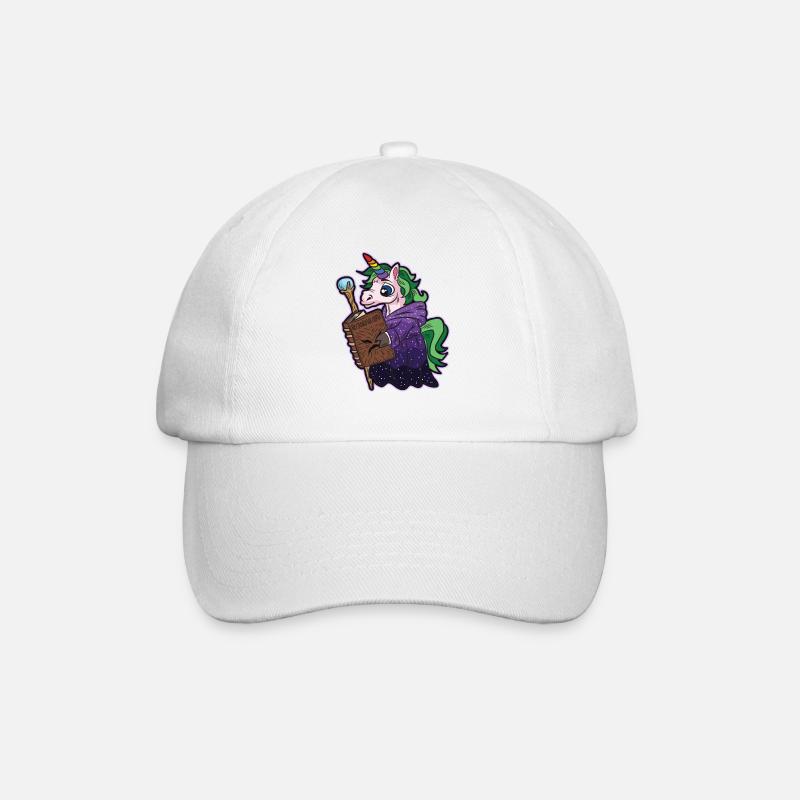 Unicorn Mage Necromancer Warlock Comic - Baseball Cap - white/white