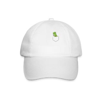 Lustiger Dinosaurier in der Tasche Dinosaurier - Baseballkappe - Weiß/Weiß - Vorne
