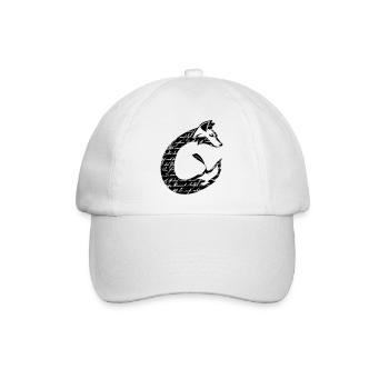 Fuchs Schrift C-Form Silhouette, schwarz - Baseballkappe - Weiß/Weiß - Vorne