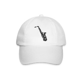 Saxophone - Musique - Orchestre - La musique c'est la vie - Casquette classique - blanc/blanc - Devant