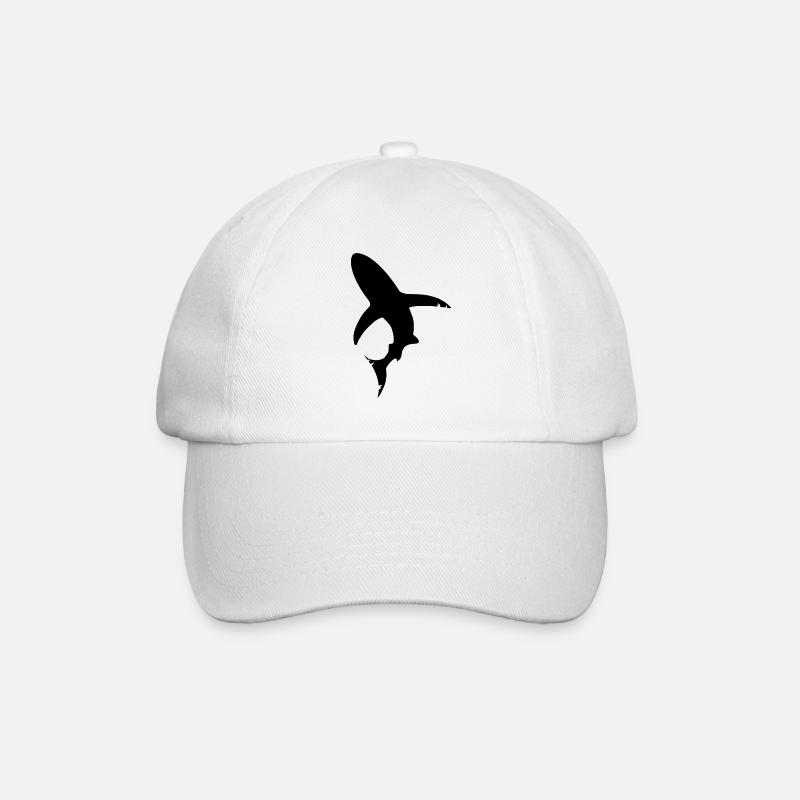 Hai Fisch Silhouette - Baseballkappe - Weiß/Weiß