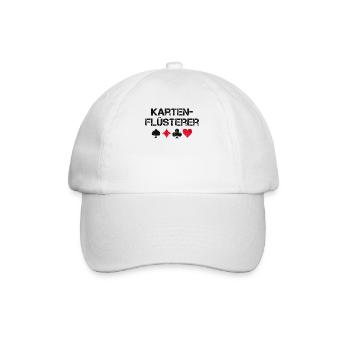Kartenflüsterer Spielkarten Karten Geschenk - Baseballkappe - Weiß/Weiß - Vorne
