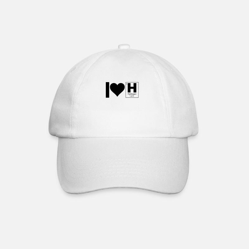 Ich liebe Wasserstoff Hydrogen Brennstoffzelle - Baseballkappe - Weiß/Weiß