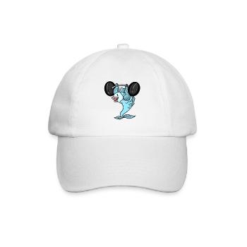 Musculation poisson fitness haltère drôle - Casquette classique - blanc/blanc - Devant