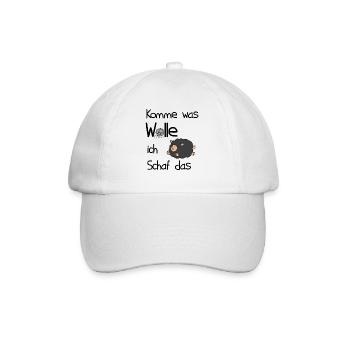 knitting ladies tshirt sheep gift idea - Baseball Cap - white/white - Front