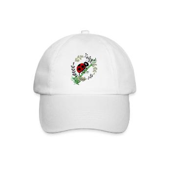 Ladybug botany comic style - Baseball Cap - white/white - Front