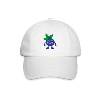 Heidelbeere Blaubeere - Baseballkappe - Weiß/Weiß - Vorne