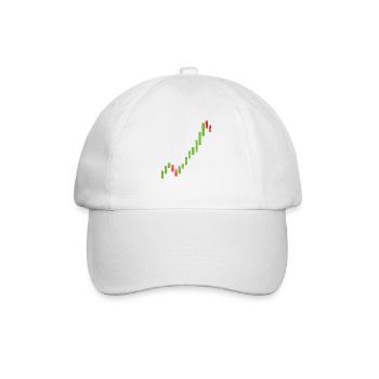 Chemise de cadeau de commerçant de stock de graphique de bougie de bourse - Casquette classique - blanc/blanc - Devant
