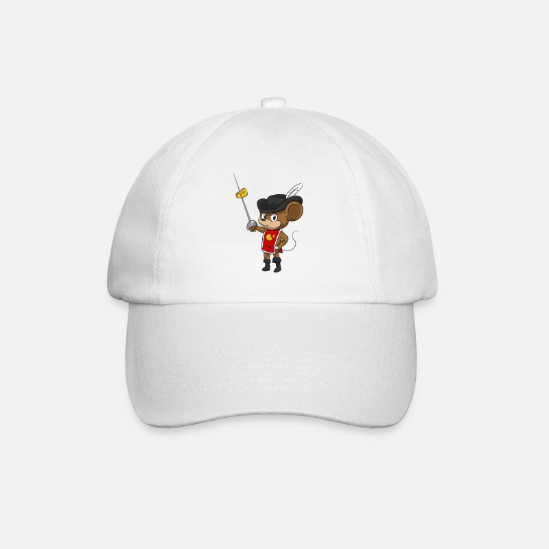Mousquetaire de souris avec épée - Casquette classique - blanc/blanc