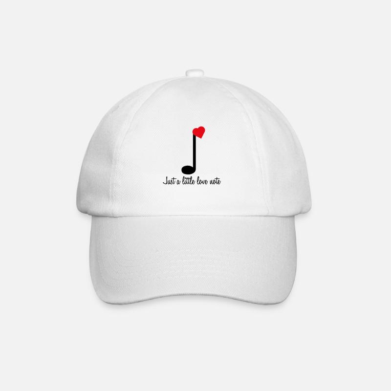 Note d'amour et musique - Casquette classique - blanc/blanc