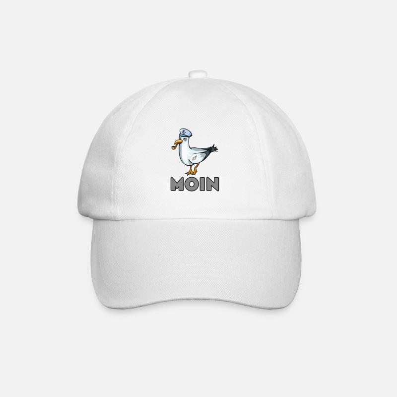 Hamburg Moin Matrose Möwe Geschenkidee Norddeutsch - Baseballkappe - Weiß/Weiß