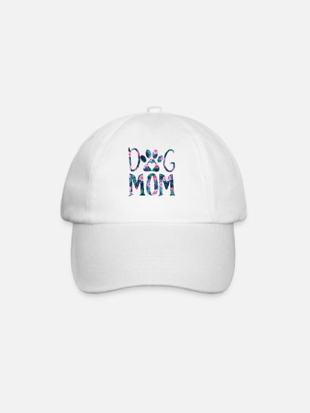 Perro Mamá - Perro Mamá - Perro Mamá Flores Patrón - Baseballkasket - hvid/hvid
