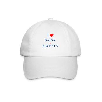 I Love Salsa and Bachata - Baseball Cap - white/white - Front