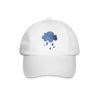 Wolke Regen Wetter Schietwetter Tropfen Aquarell - Baseballkappe - Weiß/Weiß - Vorne