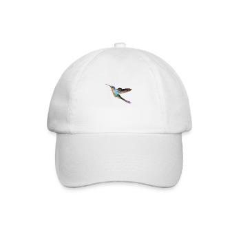 Colorful hummingbird in flight - Baseball Cap - white/white - Front