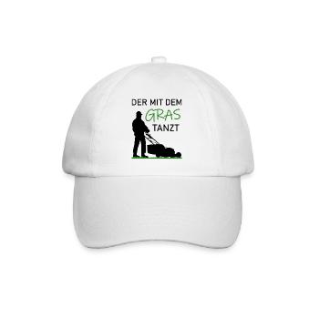 Rasenmähen Lustiger Spruch Rasen Gras Geschenk - Baseballkappe - Weiß/Weiß - Vorne
