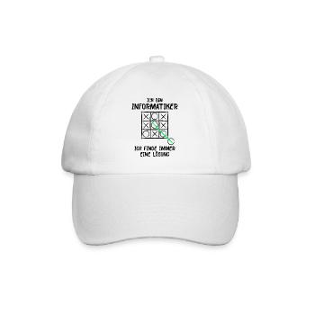 Ich bin Informatiker Lösung Spruch Computer Nerd G - Baseballkappe - Weiß/Weiß - Vorne