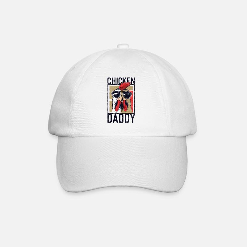 Chicken Daddy-lustiges Design für den Hahn im Korb - Baseballkappe - Weiß/Weiß