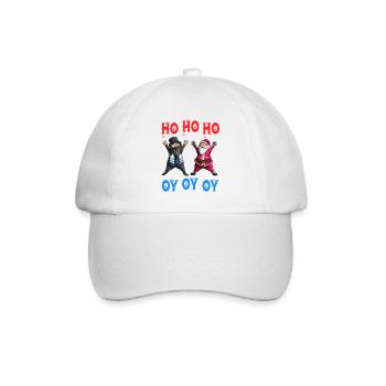 Ho Ho Ho Oy Oy Oy Funny Christmas Santa Hanukkah J - Baseball Cap - white/white - Front