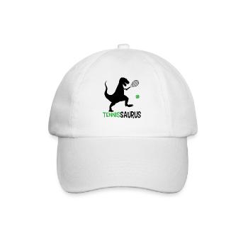 Tennissaurus Tennis Dinosaurier Tennisspieler Tenn - Baseballkappe - Weiß/Weiß - Vorne
