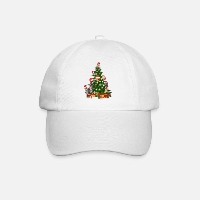 Katzenbaum Katze Weihnachtsbaum - Baseballkappe - Weiß/Weiß