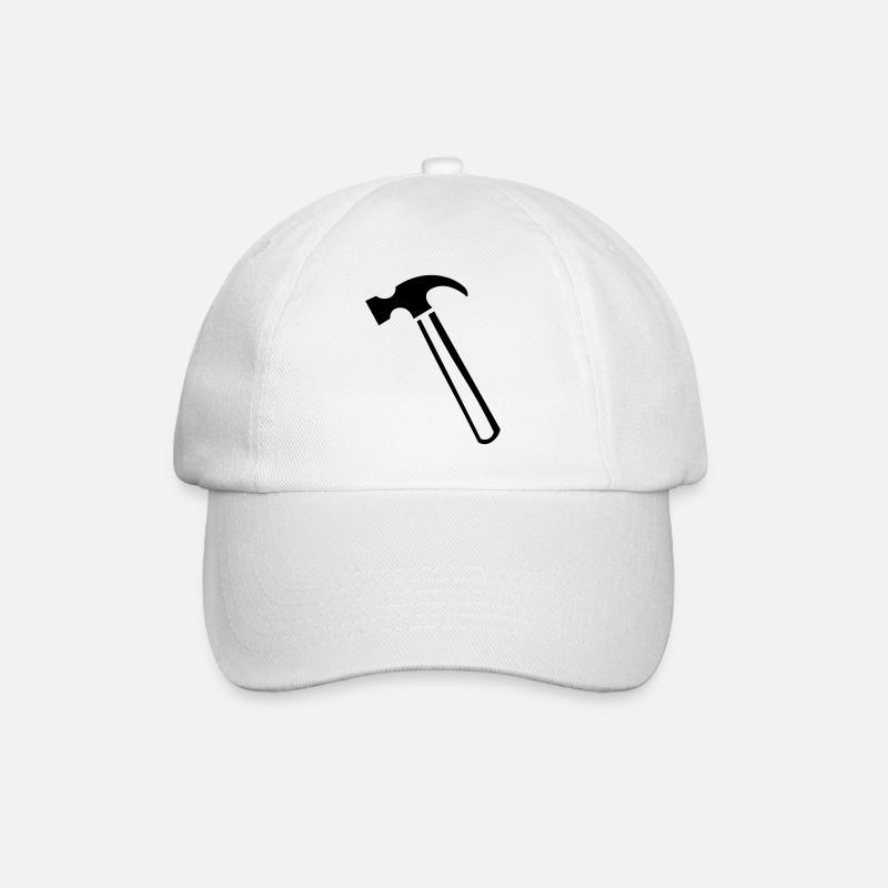 Hammer tool gift idea - Baseball Cap - white/white