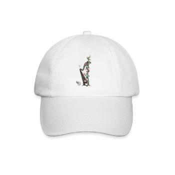 Wunderbare Harfe mit Taube - Baseballkappe - Weiß/Weiß - Vorne