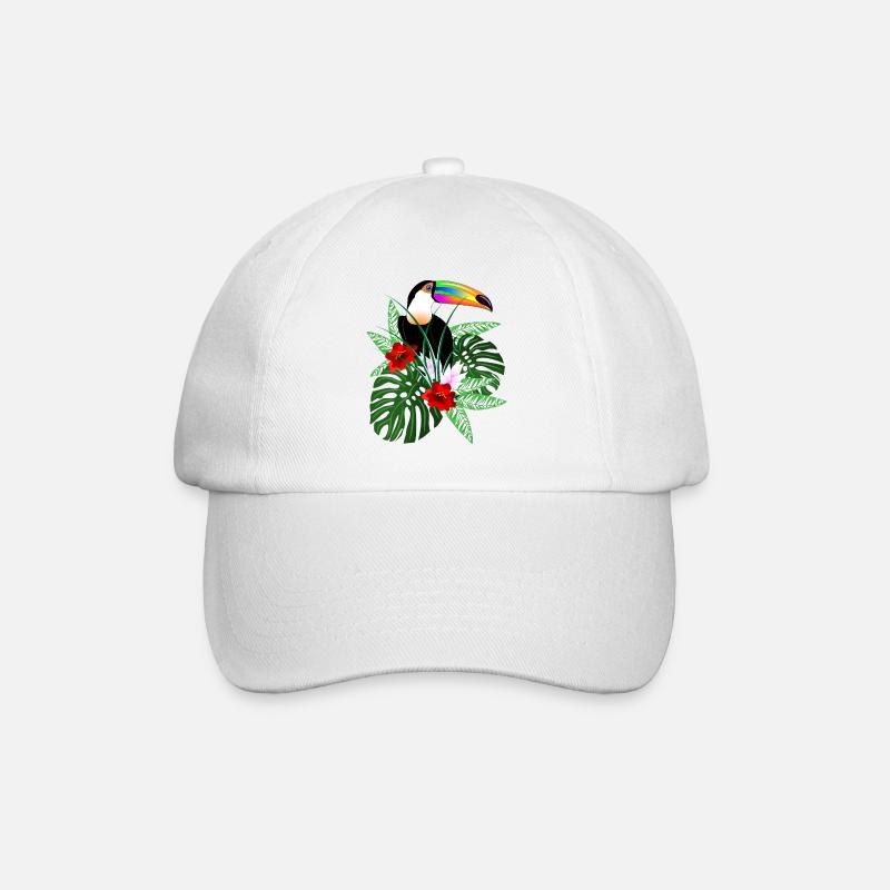 Vogel Tukan - Baseballkappe - Weiß/Weiß
