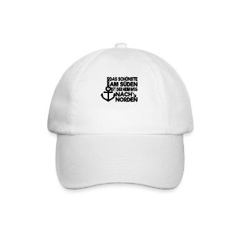 Norddeutsche Sprüche Nordsee Geschenk - Baseballkappe - Weiß/Weiß - Vorne