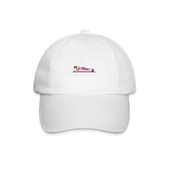 Young Woman Doing Plank Workout - Baseball Cap - white/white - Front