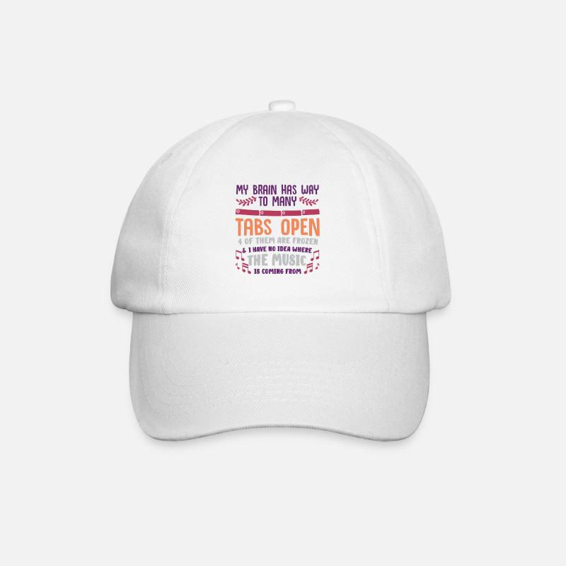 adhd, adhd brain, tabs, - Baseball Cap - white/white