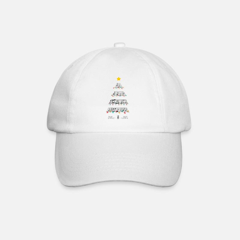 Cadeau de musique de choeur de notes de musique d'arbre de Noël - Casquette classique - blanc/blanc