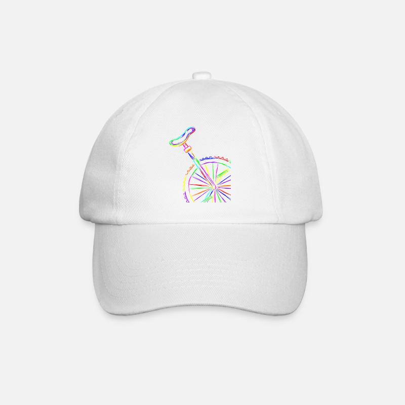 Buntes Einrad - Baseballkappe - Weiß/Weiß