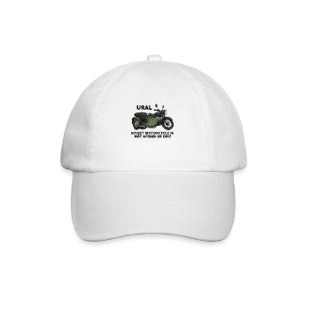 Ural motorcycle moped Soviet team gift idea - Baseball Cap - white/white - Front