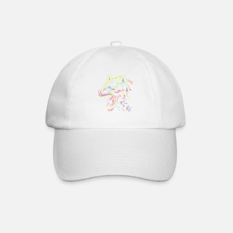 Bunte Striche Hyäne - Baseballkappe - Weiß/Weiß