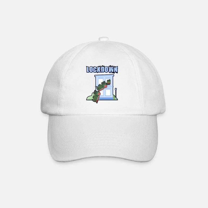 Lockdown, Lokdown, Lokomotive, Lustige Eisenbahn - Baseballkappe - Weiß/Weiß