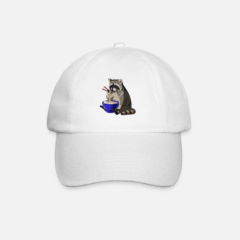 Racoon Ramen - Baseball Cap - white/white