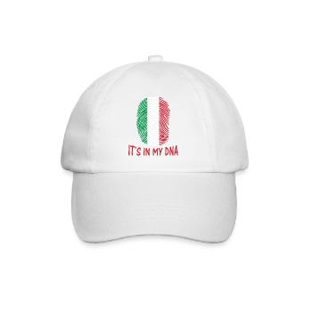 Aufkleber Design Flagge von Italien Italien ist es in meiner DNA - Baseballkappe - Weiß/Weiß - Vorne