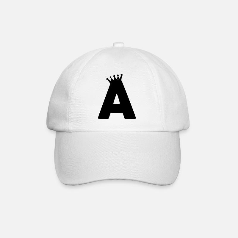 Buchstabe A Krone - Baseballkappe - Weiß/Weiß