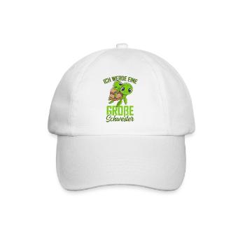 Große Schwester Schildkröte - Baseballkappe - Weiß/Weiß - Vorne